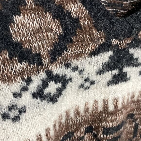 FREE PEOPLE V-Neck Striped Navajo Tribal Pattern Wool Blend Sweater - Picture 5 of 7